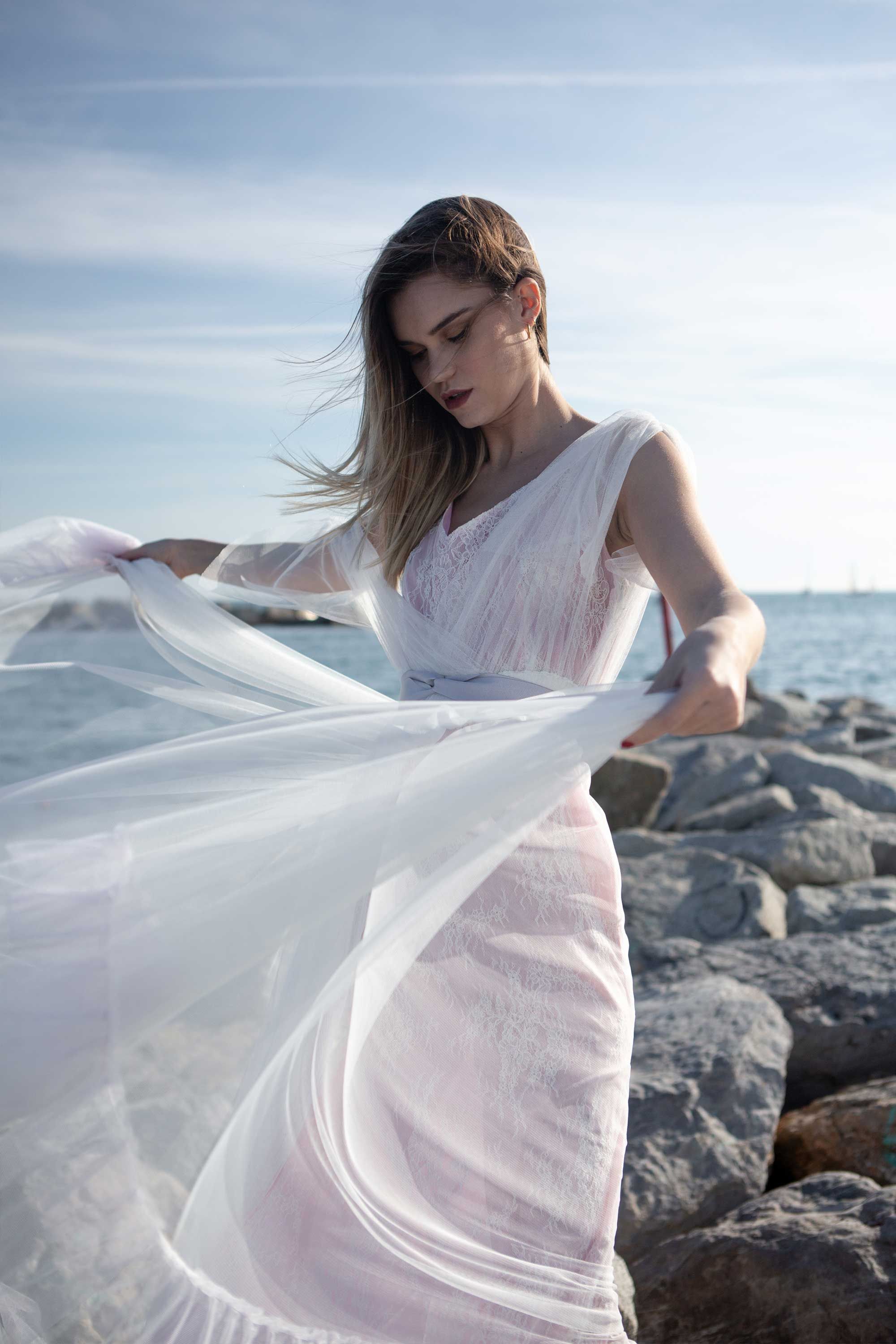 Vestido novia de dos piezas