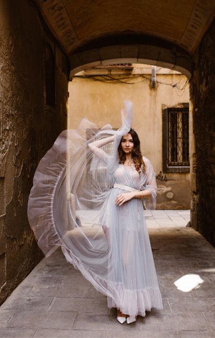 vestido falda de tul novia