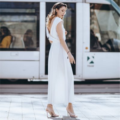 vestido de saten versatil