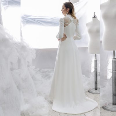 vestido novia manga larga