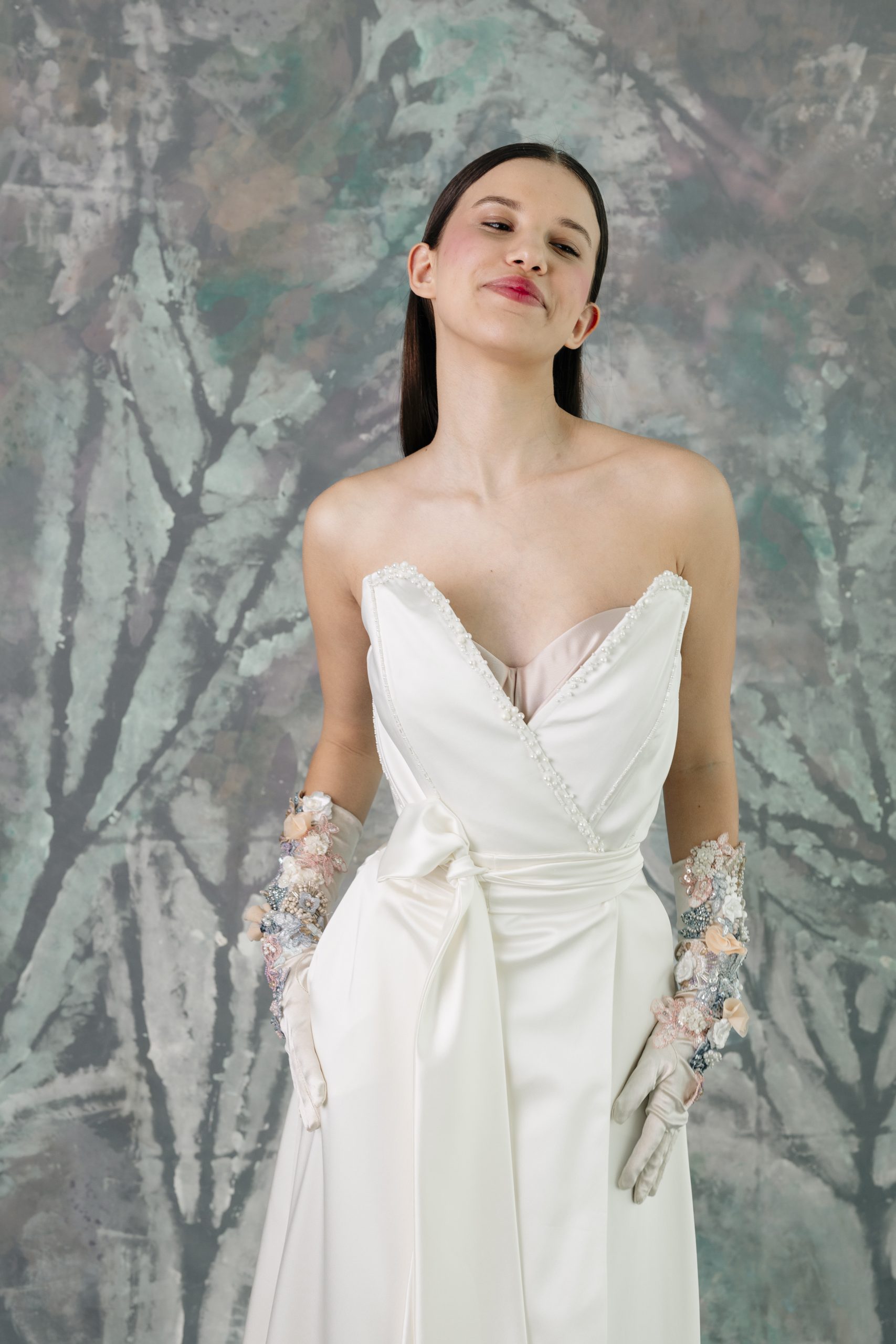 Vestido de novia palabra de honor sin tirantes