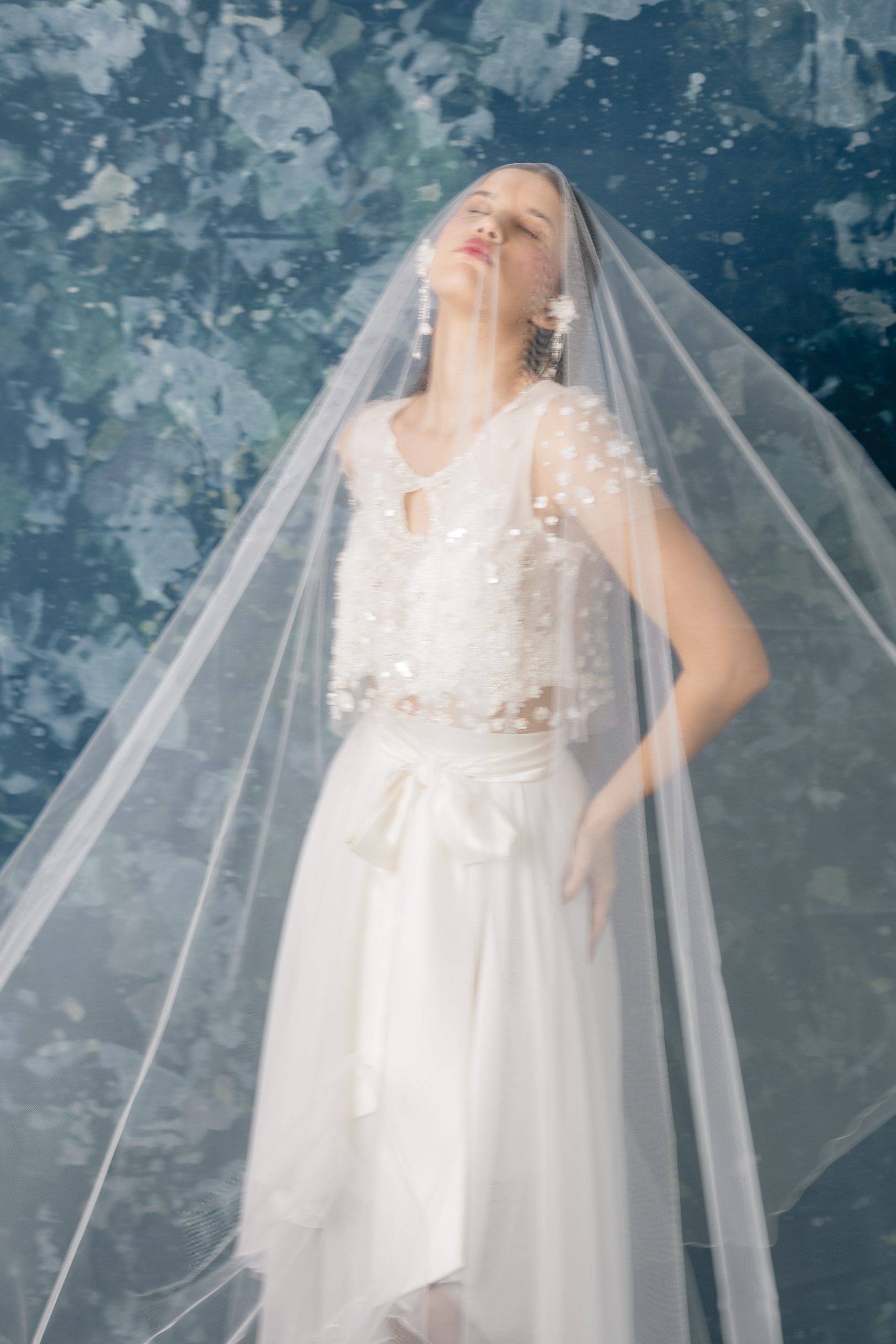 vestido de novia romántico de tul y chifon