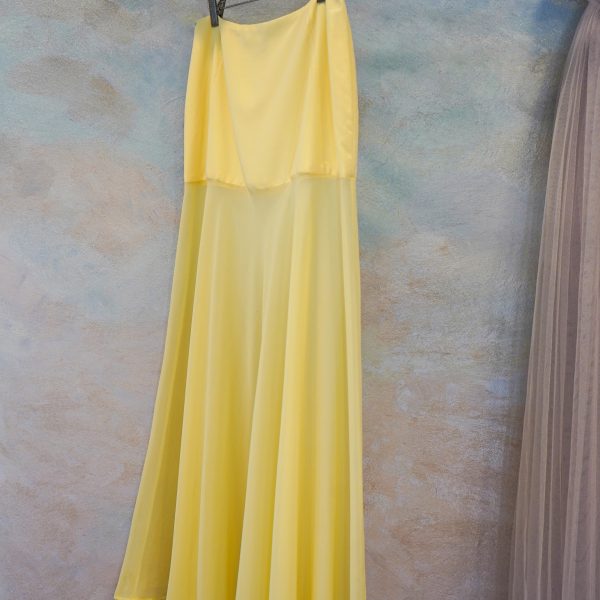 FALDA LARGA DE CHIFÓN EN AMARILLO