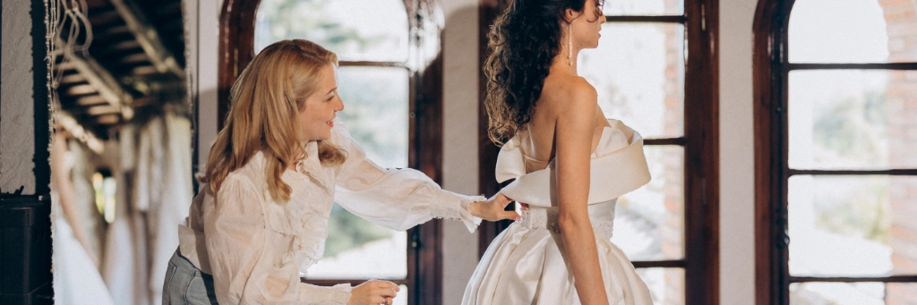 Pruebas en el atelier de novias a medida